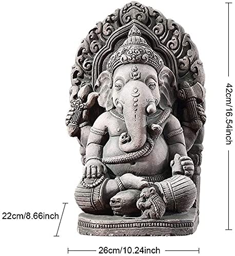 Amazon.co.jp: 工芸品の彫刻 置物 タイの神像ガネーシャ仏像樹脂彫刻
